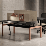 Bralco Height-Adjustable Melamine Panel Desk Screen