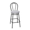 Nowy Styl Tulipan Hocker 4-Leg Frame Metal Back Upholstered Bar Stool