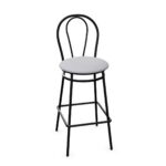 Nowy Styl Tulipan Hocker 4-Leg Frame Metal Back Upholstered Bar Stool
