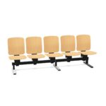 Kusch + Co V-Care Beam Seating 5U FS W Freestanding 5-Seater Plywood Beam
