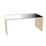 Bralco Linear Rectangular Panel-Leg Desk Glass Top Desk