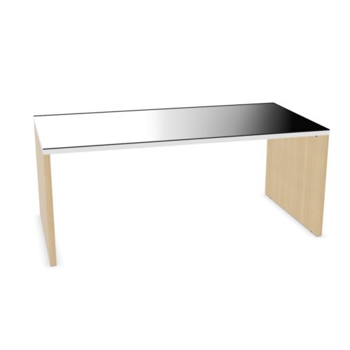 Bralco Linear Rectangular Panel-Leg Desk Glass Top Desk