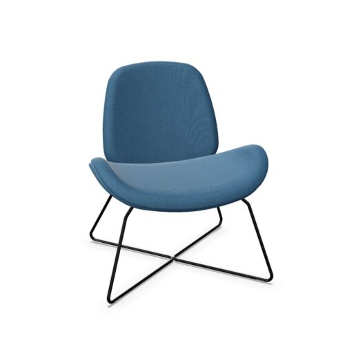 Nowy Styl Tilkka Armchair CF-Rod Frame LB-Uph Back X-Sled Upholstered Low