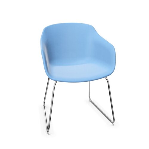 Gaber Dame Upholstered Tube Sled Cantilever Chair