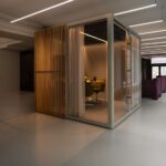 Abstracta Zen Pod Trellis Essential Freestanding Acoustic Room Divider in an interior setting