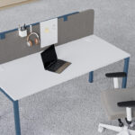 Nowy Styl Multo Upper Front Desk Panel Felt Front-Mounted Desk Screen Bspace desk arrangement with front-mounted felt panel