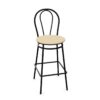 Nowy Styl Tulipan Hocker Wood 4-Leg Metal Backrest Bar Stool