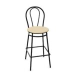 Nowy Styl Tulipan Hocker Wood 4-Leg Metal Backrest Bar Stool