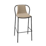 Gaber Kasia Stool 76 Upholstered 4-Leg Shell Metal Bar Stool