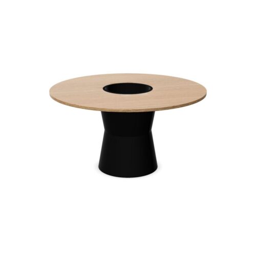 Gaber Nidaba Laminated DIAM140 Vaso Round Pedestal Table Central Hole