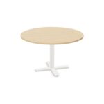 Bralco W Round Pedestal Meeting Table Metal Legs Meeting Table