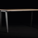 Nowy Styl CS5040 Desk I-Leg Lwm Fixed Desk Frame Desk desk with black I-leg frame and platinum rectangular top
