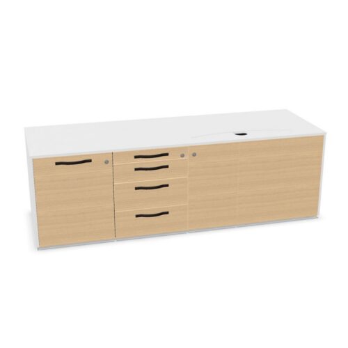 Bralco Wooden Doors Oak Finish Storage Cabinet