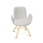 Frezza Fior Di Loto Fabric Four-Leg With Armrests Upholstered Armchair