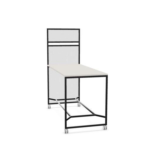 Nowy Styl Offa High Table O-Leg Frame Base AC Mobile Desk With Privacy Screen