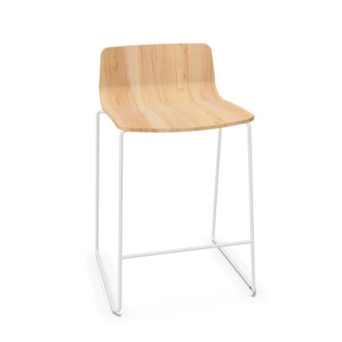Frezza Yo Wood Sled Frame Wooden Unibody Bar Stool