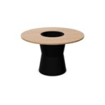 Gaber Nidaba Laminated D120 Vaso Round Pedestal Table With Central Opening