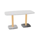 Kusch + Co Embla Table Two-Column Two-Plate Lwm Base Soft Rectangular Meeting