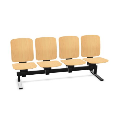 Kusch + Co V-Care Beam Seating 4U FS W Freestanding 4-Seat Beam Seating