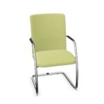Frezza Wait Fabric Sled Frame Upholstered High Visitor Chair