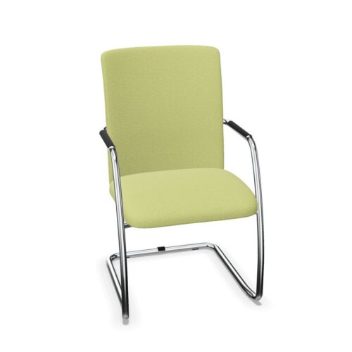 Frezza Wait Fabric Sled Frame Upholstered High Visitor Chair