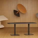 Kusch + Co Embla Table One-Column One-Plate Lwm Base Square Soft Top Meeting