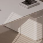 Nowy Styl Erange Desk Freestanding Slab-Leg Base Fixed RC Rounded-Corner Top detail view