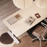 Nowy Styl Erange Desk Freestanding Slab-Leg Base Fixed RC Rounded-Corner Top office arrangement
