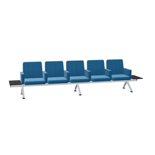 Kusch + Co V-Travel Bench-5 Soft Arm 5-Seat With Armrests Upholstered Beam