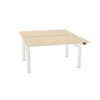 Bralco Double Workstation With Hand-Crank Height Adjustment Electric Bench Desk