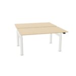 Bralco Double Workstation With Hand-Crank Height Adjustment Electric Bench Desk