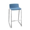 Gaber Jubel B Stool Tube Sled Height 76 Low Backrest Upholstered Bar Stool