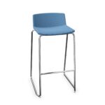 Gaber Jubel B Stool Tube Sled Height 76 Low Backrest Upholstered Bar Stool