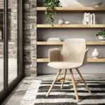 Frezza Fior Di Loto Fabric Four-Leg With Armrests Upholstered Armchair