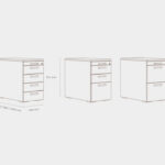 Nowy Styl K40 Narrow Medium Mobile Pedestal Mob N M 3D PB Slim Drawers Mobile
