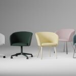 Nowy Styl Naudu High Armchair Wavy Back 4-Leg Lgw Frame Integrated Armrests