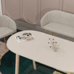 Nowy Styl Naudu High Sofa 2-Seater 4-Leg Frame Upholstered Integrated Bar Stool