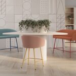 Nowy Styl Naudu High Sofa 2-Seater 4-Leg Frame Upholstered Integrated Bar Stool