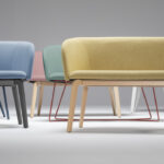 Nowy Styl Naudu High Sofa 2-Seater 4-Leg Frame Upholstered Integrated Bar Stool