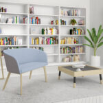 Nowy Styl Naudu High Sofa 2-Seater 4-Leg Frame Upholstered Integrated Bar Stool