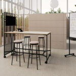 Nowy Styl Offa High Table Slab-Leg Base WT Working Integrated Power High Offa high table arrangement
