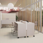 Nowy Styl Offa Shelf SF Freestanding Acoustic Desk Screen — Offa acoustic desk screen arrangement