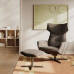 Nowy Styl Otuli Leg Rest Swivel 4-Star Base Upholstered Leg Rest