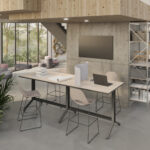 Nowy Styl Tauko Hocker 4-Leg Lwm Frame Wooden Uph Back Low Backrest Bar Stool