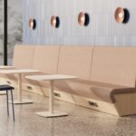 Nowy Styl Sand Wall L-Shape With High Table Integrated Acoustic Room Divider