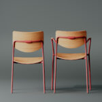 Kusch + Co Smile Stationary Chair 4-Leg Stb Lgm Frame HB-Uph Back Upholstered