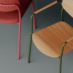 Kusch + Co Smile Stationary Chair 4-Leg Stb Arm Lgm Frame LB-Wooden Back With detail view
