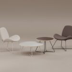 Nowy Styl Tilkka Low Table Cfx-Leg Base Mini Coffee Table Round Top Low Table