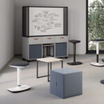 Nowy Styl Timmi Hocker UP Down NO Back Sit-Stand Upholstered Seat