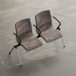 Kusch + Co Trio Bench-2 Wooden Uph Back 2-Seater Upholstered 4-Leg Beam Seating